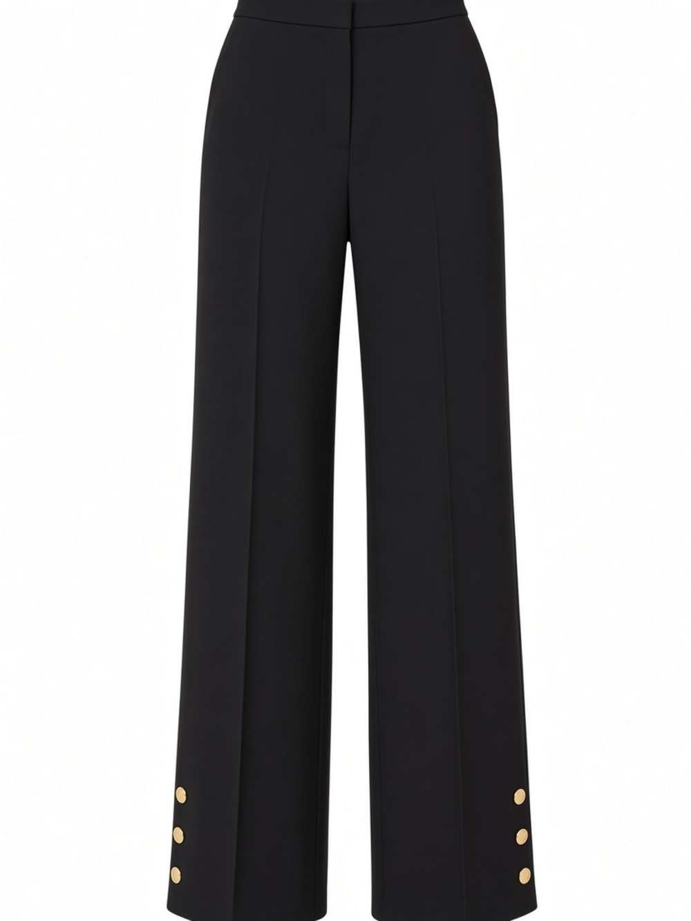 H&M BNWT Wide-Leg Black Pants with Gold Button Detail